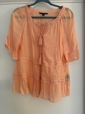Zac & Rachel Peach Tassel Peasant Tunic